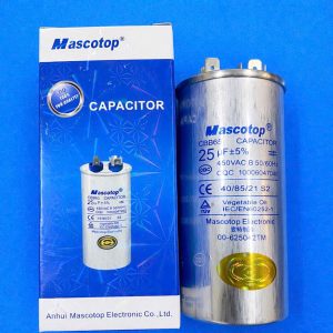 Tụ Lốc Điều Hòa Mascotop CBB65 25µF, 2 Chân