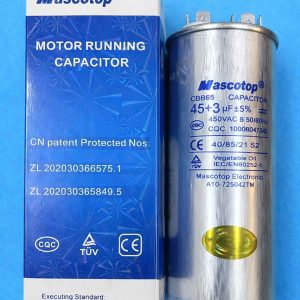 Tụ Lốc Điều Hòa Mascotop CBB65 45+3uf, 3 Chân