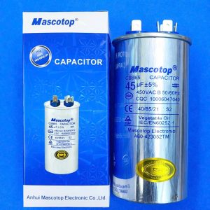 Tụ Lốc Điều Hòa Mascotop CBB65 45uf, 2 Chân
